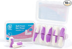 LYSIAN Ultra Soft Foam Earplugs Sleep-5 Pairs, 38dB Noise Cancelling Ear Plugs for Sleeping, Study, Shooting Range and Loud Sound Proof (Purple/White)