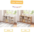 NELYE 8 Cube Organizer Bookcase - Fabric Storage Bins Container, Open Shelf Simple Compartments Bookshelf, White