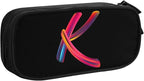 Pazacon Cute Initial Pencil Case for Kids Students, Large Capacity Pencil Pouch for Boys Girls, Letter Design Pencil Box Pen Bag Office Stationery Organizer, Rainbow Letter K