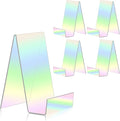 ZOEY Acrylic Book Stand with Ledge - Colorful Display Easels Plate - 5 Pack Large Holder for Books, Music Sheets, Artworks, CD, Tablet