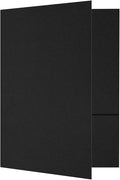 LUXPaper 9" x 12" Presentation Folders | Two Pocket | Black Linen | 100lb. Cover | 100 Qty