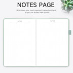 KUMEER Check Register – Elegant Check Registers for Personal Checkbook with Check & Transaction Registers, Hardcover Checkbook Log 5.2x7.6" (Mint Green)