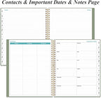 2026 Daily & Monthly Planner - One Page Per Day, Daily Planner from January 2026 - December 2026, Planner 2026 with 12 Monthly Tabs, 8.5" x 11", Green