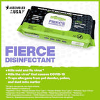 Crocodile Cloth Fierce Disinfectant Wipes - 480 Count (12 Packs of 40 Count) 15" x 10" Multi-Surface Disinfecting Cleaning Cloths For Kitchens, Bathrooms, Offices & Schools