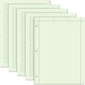 Seajan 5 Pcs Engineering Paper Notebook Engineering Computation Pad 8.5 x 11 Inches Engineer Graph Paper Notepad, 5 Squares Per Inch 3 Hole Punched Computation Pad, 100 Sheets/pack (Green)