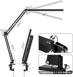 BZBRLZ LED Desk Lamp, Manicure Table Lamp, Eye-Caring Drafting Light, Dimmable Office Table Lamp with 3 Color Modes, 10 Brightness Levels & Adapter, Memory Function(Black)