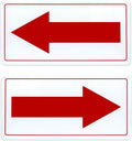 Red Arrow Sign Aluminum 10 x 5 Inch Heavy Duty Metal Waterproof Reflective Directional Sign for Outdoor 2 Pack