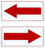 Red Arrow Sign Aluminum 10 x 5 Inch Heavy Duty Metal Waterproof Reflective Directional Sign for Outdoor 2 Pack