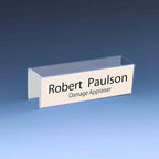 8-1/2" x 2" Double-Sided Cubicle Name Plate Holders 8-1/2" Wide x 2" high x 2" deep Hook - PNH2085020020 (40 Pack) by Plastic Products Mfg.