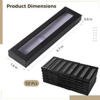 OMISTAR 50 PCS Pen Gift Box Empty Cases with Clear Lid, Black Ballpoint Pen Gift Box Pen Jewelry Display Box for Jewelry Gift Business Birthday Souvenir Office Supplies (50PCS)