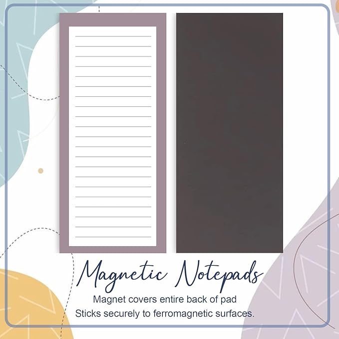 Utron 4 Pack Magnetic Notepads for Refrigerator, 50 Pages/Book Grocery List Magnet Pad for Fridge, Design Magnetic Grocery List Pad for Fridge, Grocery List Notepad, To-Do Memos, List