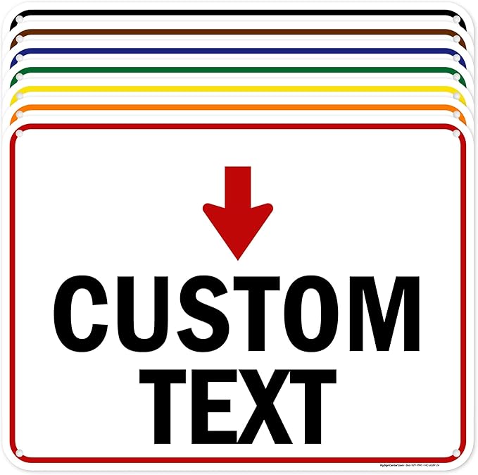 Custom Arrow,Custom Directional Sign, Down Arrow,18x24 Inches, 55 mil thick HDPE (high density polyethylene) Made in USA by My Sign Center