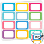 Name Tags,240 Pcs Name Tag Stickers for Classroom 2"x 3"Waterproof Name Labels for Locker&Water Bottles Adhesive Labels for Preschool,Classroom,Teacher,Party,& Home Decor (White+Multi-Color)