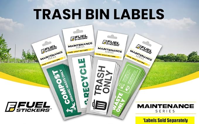 Compost Sticker - Organic Waste Only Bin Label - 3-5 Year Indoor/Outdoor Rated - Heavy Duty, Weather Proof, Ultra Durable - USA Made (6x2 inch), 20 Labels