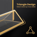 5x7 Gold Acrylic Sign Holder, 12 Pack Wedding Table Number Stands With Vertical Gold Borders, Double Sided Picture Frame Paper Stand, Clear Photo Display Menu for Party, Home, Restaurant