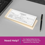 Custom 2.83" x 7" Carbonless NCR Books in 3-Part Triplicate Invoices, Receipts, Work Orders, Sales Orders, Purchase Orders, Estimates, Quote Forms with Your Company/Business Name (99 Sets)