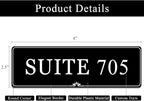 Custom Elegant Office Engraved Name Plate for Doors or Wall Sign, Personalized Office Door Name Plates with Adhesive, Laser Engraving, 10 Colors Available (Size 2.5"H x 8"L)