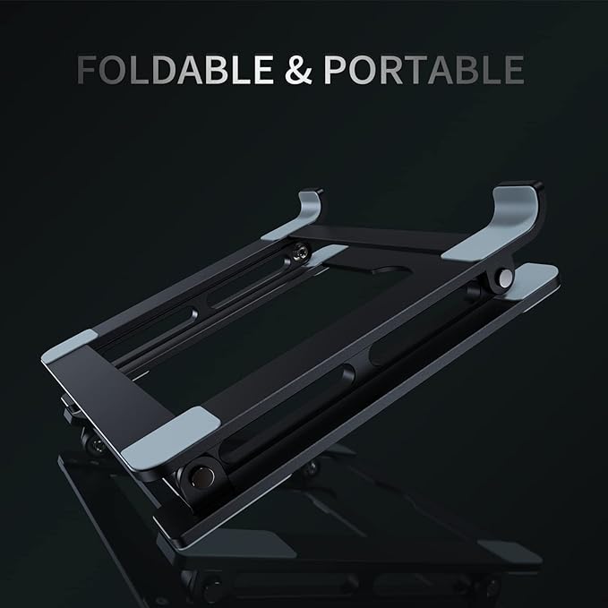 VIGLT Laptop Stand for Desk, Adjustable Laptop Stand Holder Portable Laptop Riser with Multi-Angle Height Adjustable Computer Stand for MacBook Air/Pro and More Notebooks 10-17.3"-Black