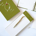 Graphique Post-Bound List Pad Luxe Collection, Perforated Sheets To-Do Notepad, Hardcover Binding, Gold Foil Embossing, 100 Pages, 4” x 9.75”, Taupe