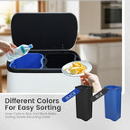 JM ·YIPENG Dual Trash Can Stainless Steel Recycle Bins for Kitchen, 60 L/16 Gallon Dual Compartment Recycling Trash Can with Soft-Close Lid and Removable Liner Buckets for Kitchen, Living Room, White