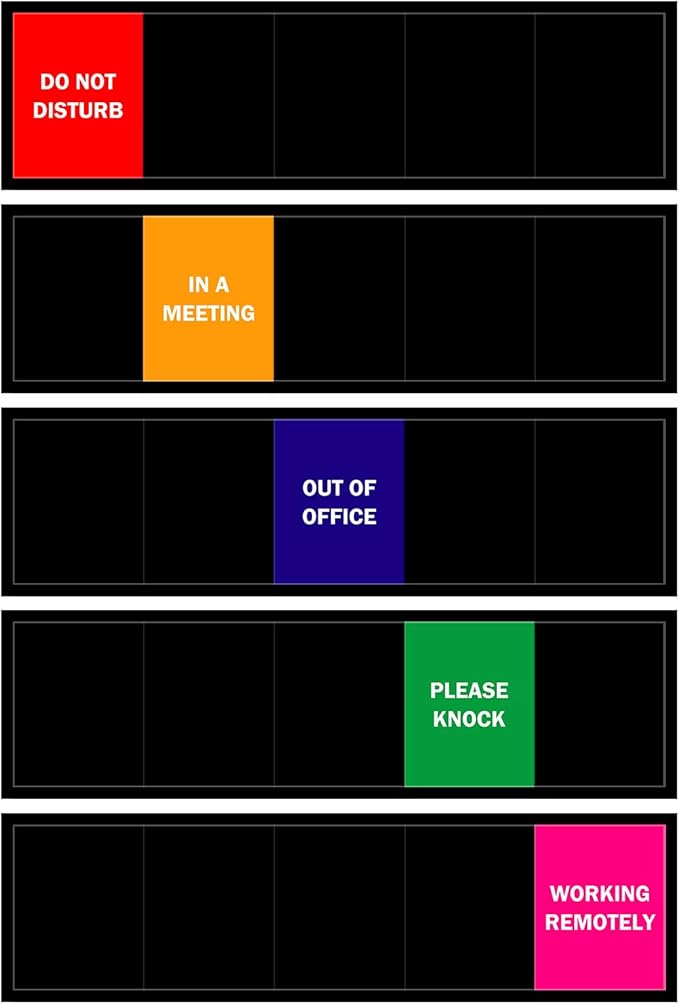 Office Door Sign,Do Not Disturb/Please Knock/Out of Office/in a Meeting/Working Remotely Sign, That Lets Others Know Whether You're Available Or Not For Business-Acrylic,(10" X3", Black)