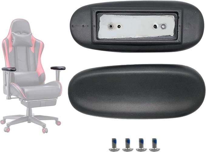 Universal Office Chair Arm Rest Replacement Pads -Ergonomic Arm Pads with 4" Mounting Hole Distance, Soft PU Surface & Durable Steel Inserts – Fits Most Office & Gaming Chairs (Set of 2)