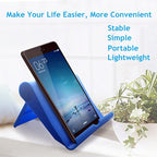 JUSDIQIR Cell Phone Stand for Desk Foldable Cell Phone Holder Desk Tablet Holder Mobile Phone Dock, Multi-Angle Universal Adjustable Tablet Dock Compatible with Most Cell Phones (Blue)