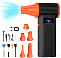 PENTASPI Compressed Air Duster, 120,000RPM Electric Air Duster, 4 Speeds Powerful Brushless Motor with LED Light, Rechargeable Cordless Air Blower for Computer, Keyboard, Car, Home
