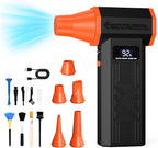 PENTASPI Compressed Air Duster, 120,000RPM Electric Air Duster, 4 Speeds Powerful Brushless Motor with LED Light, Rechargeable Cordless Air Blower for Computer, Keyboard, Car, Home