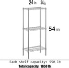 Regal Altair 14" Deep x 24" Wide x 54" Height Wire Shelving Kit | 3-Tier | NSF Commercial Storage Rack Unit