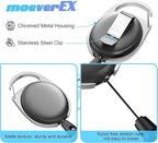Retractable Badge Holder with Carabiner Reel Clip and Key Ring for ID Card Key Keychain Holders Black 20 Pieces by moeverEX