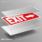 iSYFIX Exit Signs - 6 Pack 12x4 Inch Directional Arrow Signs, 40 mil Polystyrene Plastic, UV Laminated, Scratch & Fade Resistant, Waterproof - Ideal for Office, Theater, School, Business