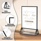 PPH-Sisy Acrylic Sign Holder 4x6 Display Stand, Clear and Stable Table Plastic Paper Holder, Acrylic Frames for Home Office Shop Photo Frames Exhibition Black (6pcs)