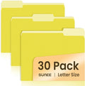 SUNEE File Folders, 30 Pack Manilla Folders 8.5 x 11, Colored File Folders Home Office School Supplies for Documents Files Paper,Yellow