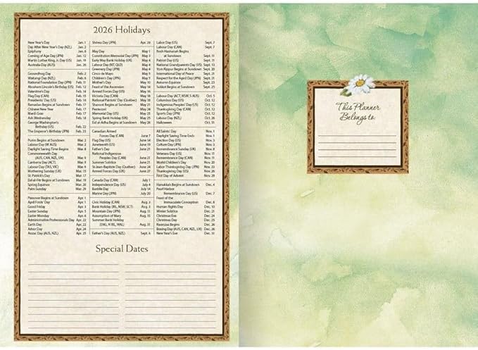 Lang Bountiful Blessings 2026 Wall Calendar – 12-Month Calendar with Linen-Embossed Garden Artwork by Susan Winget & Scriptural Quotes, 13.4" × 12"