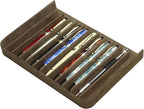 MIVLXLX PU Leather 12 Fountain Pen/Pencil Tray Case Organizer, Fashion Design, Handmade, Magnetic Closure with Drawer, Christmas Gift for Man/Woman/Office, 12 Slots(gray)