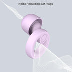 Jayine Ear Plugs for Noise Reduction, Reusable Concert Earplugs Hearing Protection, Soft Silicone Ear Plugs for Sleeping, Focus, Noise Sensitivity - Ear Tips in XS/S/M/L - Purple