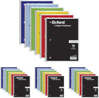 Oxford Spiral Notebook, 1 Subject, College Ruled Paper, 8 x 10-1/2 Inch, Color Assortment Design May Vary (65007) (Pack of 24)