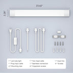 Modlicht LED Shop Light Fixture, 2FT Linkable 18W Plug in Wall Light, 5000K Closet Light for Workbench Kitchen Basement, Under Cabinet Lighting, LED Tube Light Fixture with Plug, Triproof, White