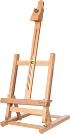 DJAR 25" Tabletop Easel for Painting, Adjustable Beech Wood Table Top Wooden Painting Easel, Portable Painting Display Drawing Stand for Teens, Adults, Students, Natural