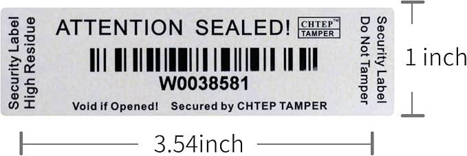ChtepTamper 100 Pieces Total Transfer Tamper-Evident Stickers Security Labels Great for Goods Shipping,Exchange of Agency Files, Privacy Protection or More(Serial Number 1 * 3.54inches White)
