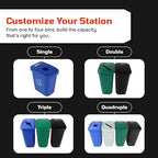 Sturdy Essentials City Box 7 Gallon Waste Bin Trash Can with Lid for Residential, Offices, and Commercial Recycling - NYC Compliant - Black