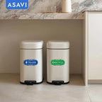 ASAVI Trash & Recycle Stickers – 2-Pack Self-Adhesive Vinyl Labels, Waterproof & Durable (Green Blue, Medium 6.3 x 2.7 inches)