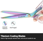 SCAIKTIG Acrylic Scissors, 4-Pack (9.4"/8"/6.8"/4"), Clear Comfort-Grip Handles, Titanium Coated Blades, Sharp, Heavy Duty, Ambidextrous, Transparent + Rainbow