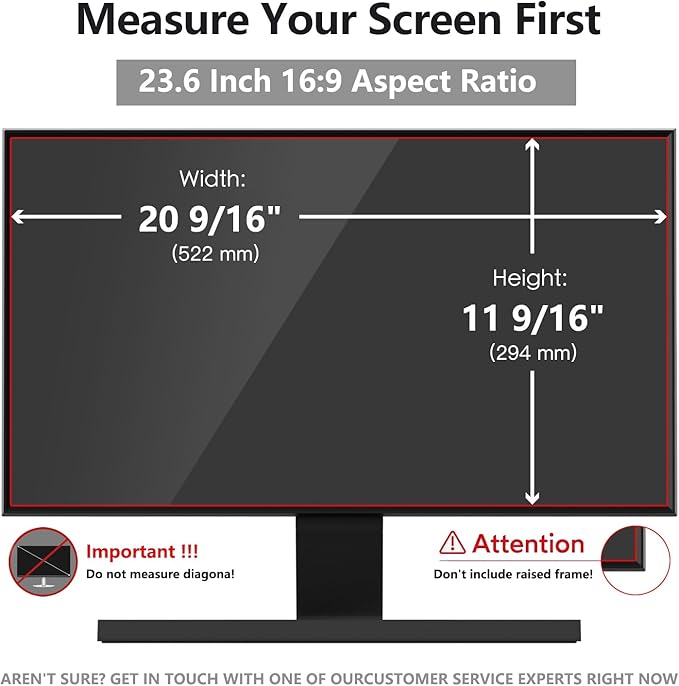 Pozlle 23.6 Inch Computer Privacy Screen Shield [2 Pack] for 16:9 Widescreen Desktop Monitor - Anti-Glare Blue Light Privacy Filter and Anti Spy Privacy Screen Protector Film
