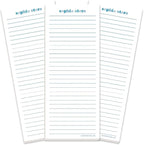 Current Personalized Blueberry Color Wash Lined Shopping List Pads -Set of 3, Lined, 50-sheet pads, Choose Color, Add Your Name, Personalized Stationery, Housewarming Gift