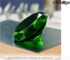 click2go 2” / 60 mm Diamond Shaped Glass Crystal Paperweight – Home Office Decor & Valentine's Day Gift Wedding Favors Centerpieces Decoration with Gift Box (Dark Green)