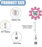 Breast Cancer Awareness Badge Reel Retractable Band ID Clip Cancer Awareness Ribbon Badge Clip Acrylic Name Badge Accessory for Cancer Oncology Nurse Breast Cancer Doctor Nurse