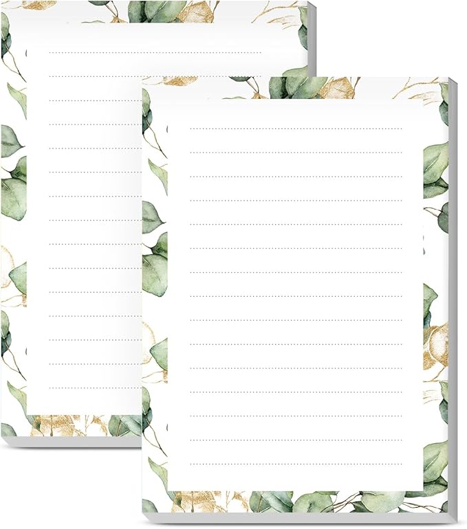 SXboxing Sticky Notes 4X6 Inches, 2 Pack Large Cute Self-Stick Pads, Bright Funny Memo Pads Easy to Stick for Home, Office Luxury Leaf