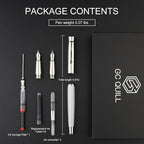 GC QUILL Fancy Fountain Pen Set – Fine and Medium Nibs, 18 Ink Cartridges, Ink Converter, Syringe Filler, Luxury Pen Gift for Men Women, Nice Pen for Writing Journaling – MU-14
